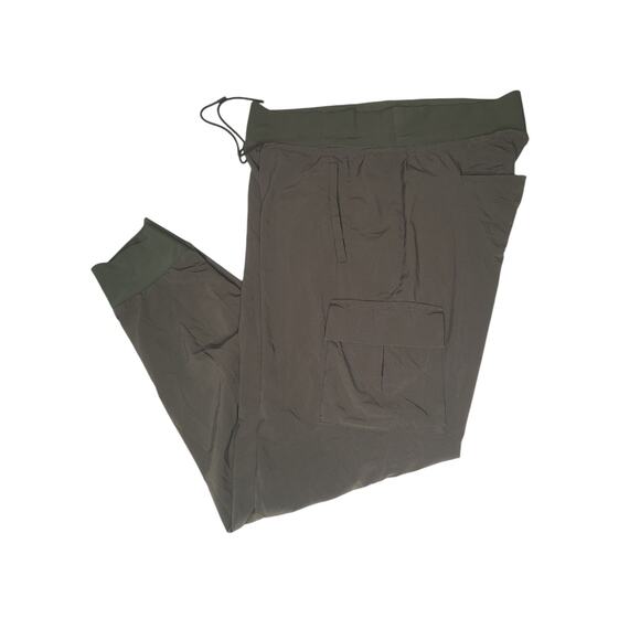 Athleta Sutton Jogger Pants 8 Tall Gray Green Pockets High Rise Elastic Waist - Picture 1 of 10